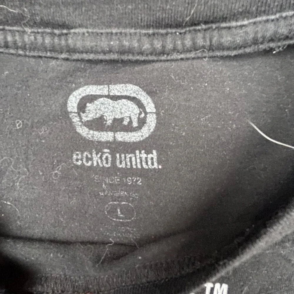 Ecko Unltd Y2K Skater Tee Black Rhino Brand Grunge School Mens Size L